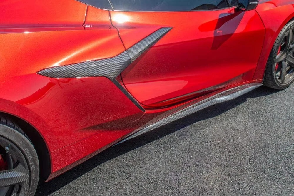 Z06 Body Kits for C8 High Quality Carbon Fiber Front Lip Side Skirt Rear Diffuser Hood Bonnet